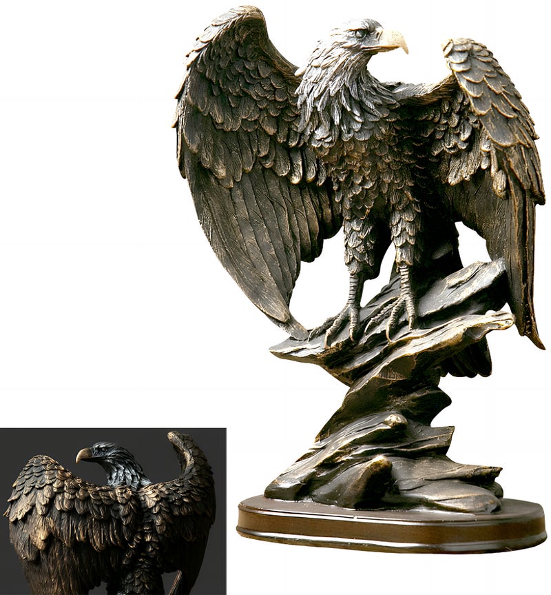 ALMiHomi Eagle Statue Decor – Majestic Resin Eagle Sculpture for Office Desk, Home Decoration, Living Room, Hotel & Restaurant Display, Desktop Ornament, Luxury Figurine Gift - Image 1